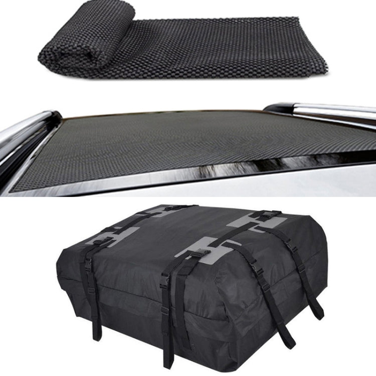 15 Cubic Foot Car Universal Rainproof Roof Luggage Outdoor Camper Roof Bag + Non-slip Mat(Black) - In Car by buy2fix | Online Shopping UK | buy2fix