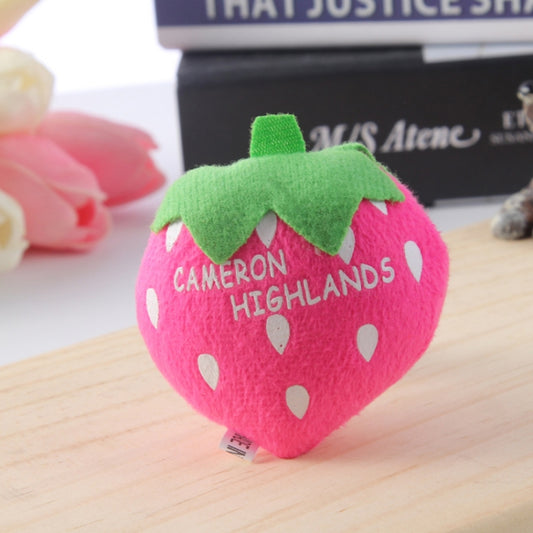 5pcs Cute Fruit And Vegetable Plush Bag Pendant Key Chain, Size: 10cm(Pink Strawberry) - Key Rings by buy2fix | Online Shopping UK | buy2fix