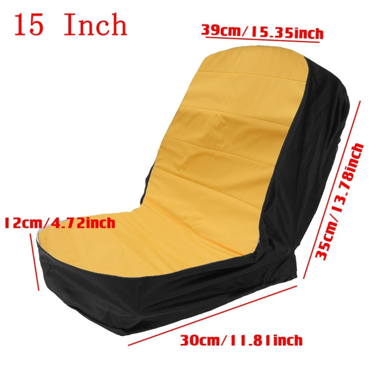 Dustproof Seat Cover For Grass Cutter / Agricultural Vehicle / Forklift / Tractor, Size: 15 Inch (Yellow Black) - In Car by buy2fix | Online Shopping UK | buy2fix
