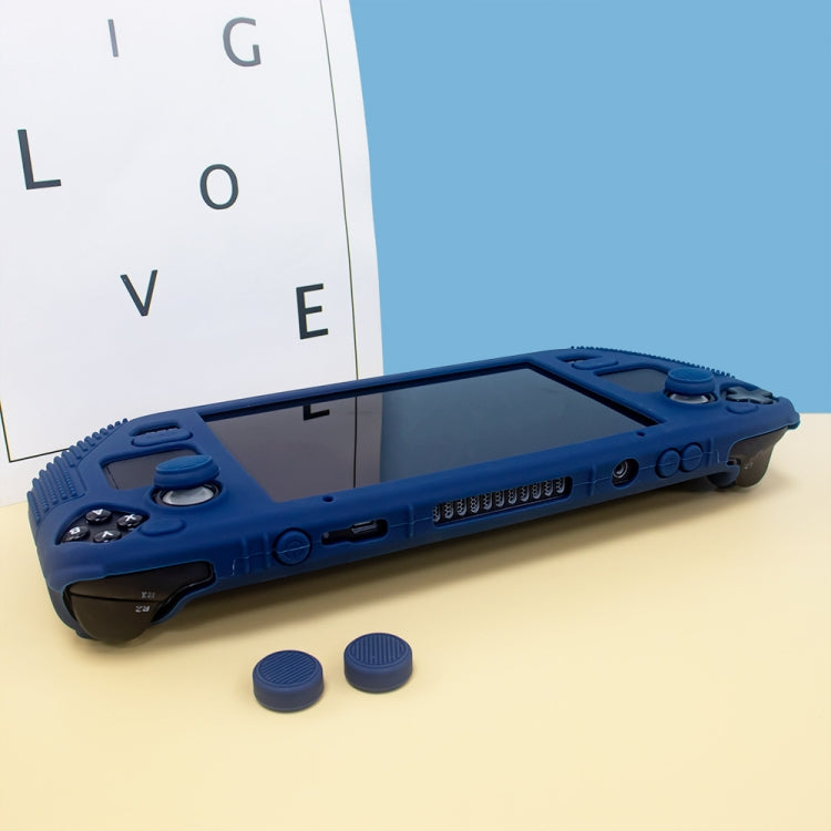 For Steam Deck V V4-1 Pocket Consoles Silicone Non-slip Protective Case with Holder Function(Blue) - Accessories by buy2fix | Online Shopping UK | buy2fix