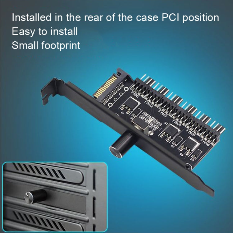 PIC Bit Case Cooling Fan Control Switch PWM 6 Way Computer Fan Speed Controller(SATA) - Others by buy2fix | Online Shopping UK | buy2fix