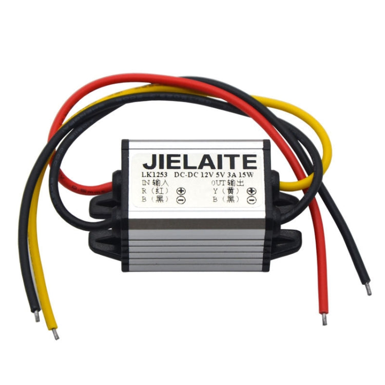 JIELAITE LK1253 15W Aluminum Alloy Intelligent Protection Waterproof Car Power Converter(12V to 3V/3A) - In Car by JIELAITE | Online Shopping UK | buy2fix