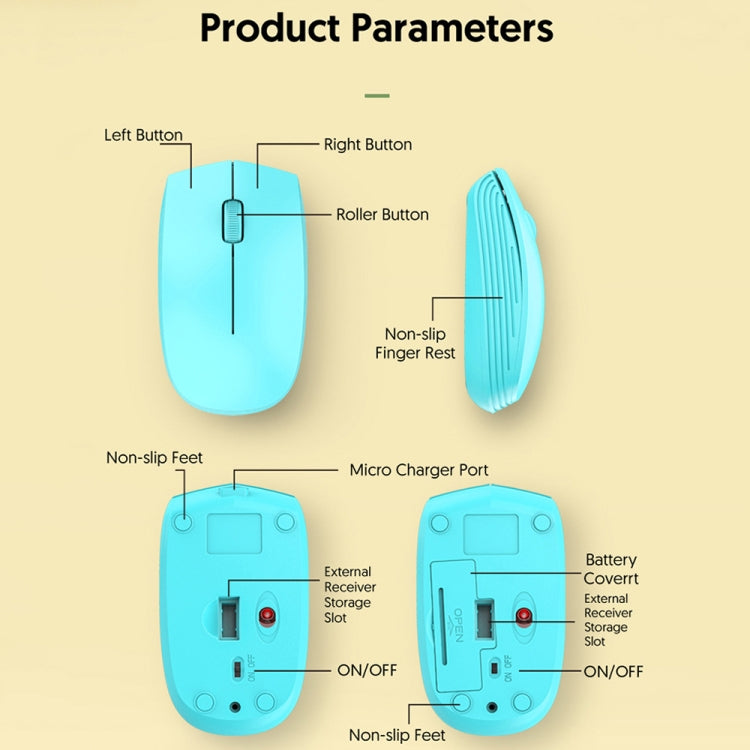 811 3 Keys Laptop Mini Wireless Mouse Portable Optical Mouse, Spec: Battery Version (White) -  by buy2fix | Online Shopping UK | buy2fix