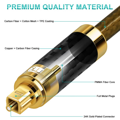 EMK GM/A8.0 Digital Optical Fiber Audio Cable Amplifier Audio Gold Plated Fever Line, Length: 2m(Transparent Coffee) - Audio Optical Cables by EMK | Online Shopping UK | buy2fix