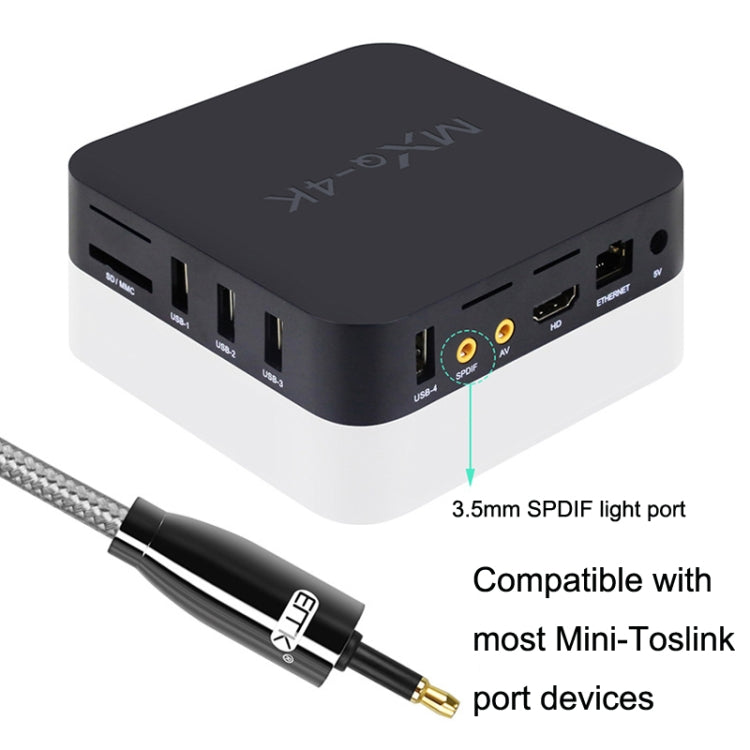 EMK QH4.0 Mini Toslink 3.5mm Interface SPDIF Audio Fiber Optical, Length: 8m(Black) -  by EMK | Online Shopping UK | buy2fix