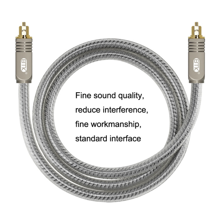 EMK YL/B Audio Digital Optical Fiber Cable Square To Square Audio Connection Cable, Length: 3m(Transparent Gray) -  by EMK | Online Shopping UK | buy2fix