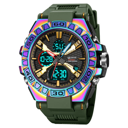 STRYVE S8026 Sports Colorful Night Light Electronic Waterproof Watch Multifunctional Student Watch(Colorful Green) - Leather Strap Watches by STRYVE | Online Shopping UK | buy2fix