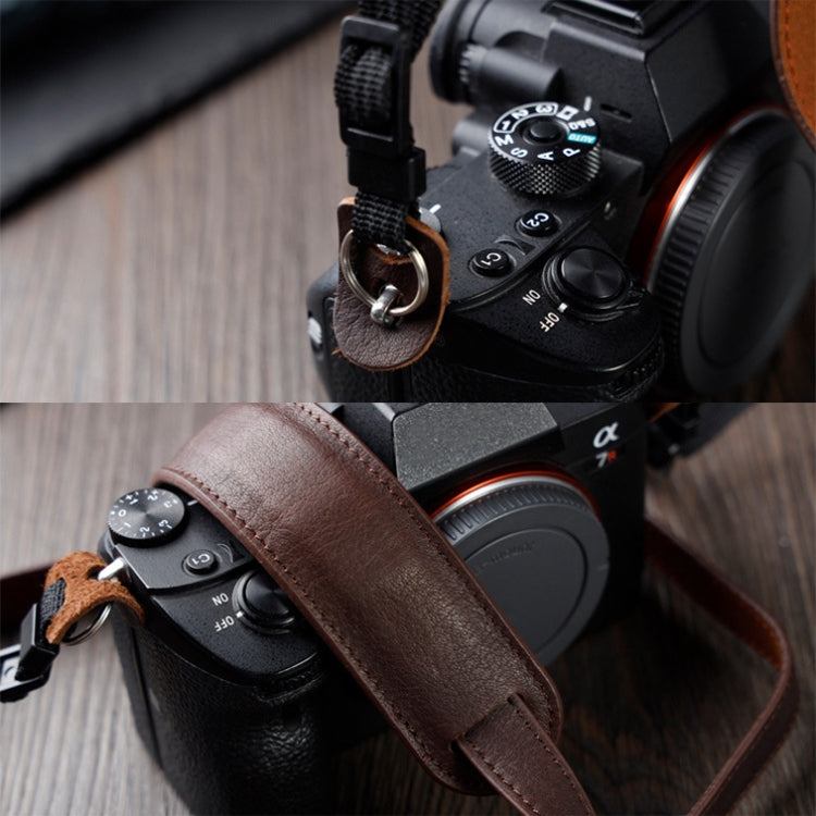 Outdoor Photography Cowhide Leather Camera Shoulder Hanging Neck Winding Strap, Spec: Pure Leather (Deep Coffee) - Camera Strap by buy2fix | Online Shopping UK | buy2fix