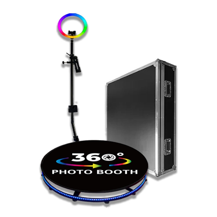 68cm RGB Fill Light Photo Booth Turning Led Camera Photo Spin Stand With Flight Case -  by buy2fix | Online Shopping UK | buy2fix