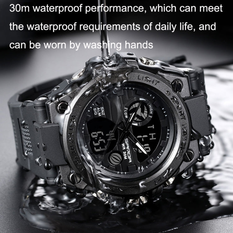 SANDA 739 Multifunctional Waterproof Sports Watch Chronograph Calendar Alarm Night Light Watch(Silver) - Sport Watches by buy2fix | Online Shopping UK | buy2fix