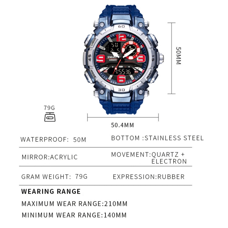 SMAEL 1921 Outdoor Sports Waterproof Men Luminous Time Watch Electronic Watch(Black) - LED Digital Watches by SMAEL | Online Shopping UK | buy2fix