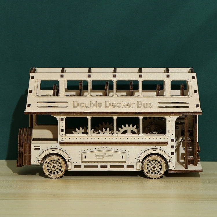 Double Decker Bus 3D Wooden Puzzle Toys DIY Handmade Ornaments - Puzzle Toys by buy2fix | Online Shopping UK | buy2fix