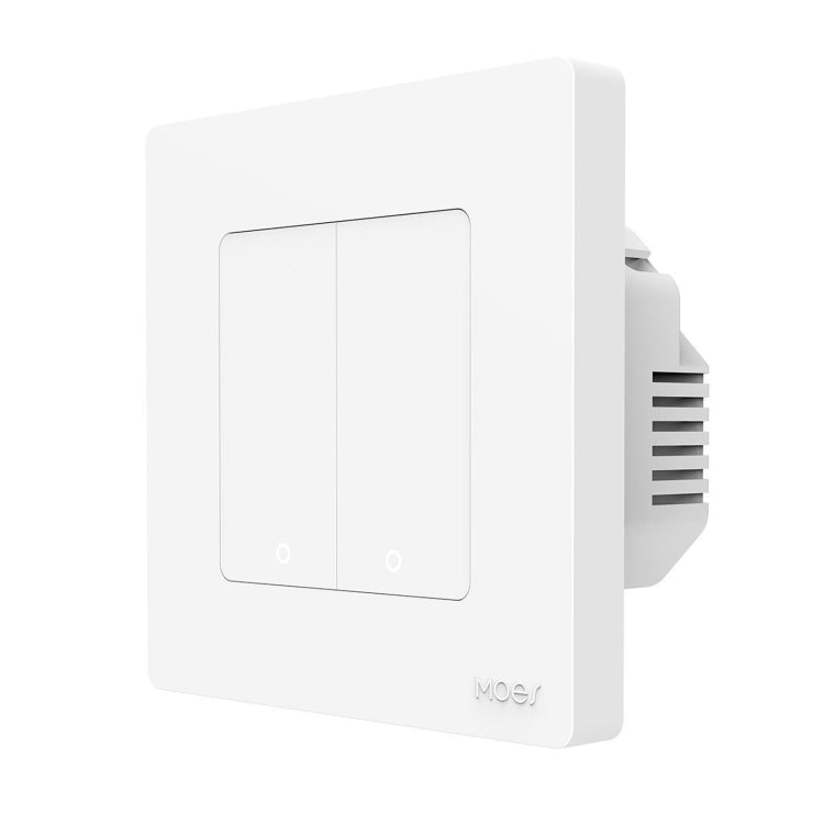 Tuya ZigBee Smart Single-fire Zero-fire Sharing Timing Voice Wall Switch EU Plug, Style: 2 Ways (White) - Consumer Electronics by buy2fix | Online Shopping UK | buy2fix