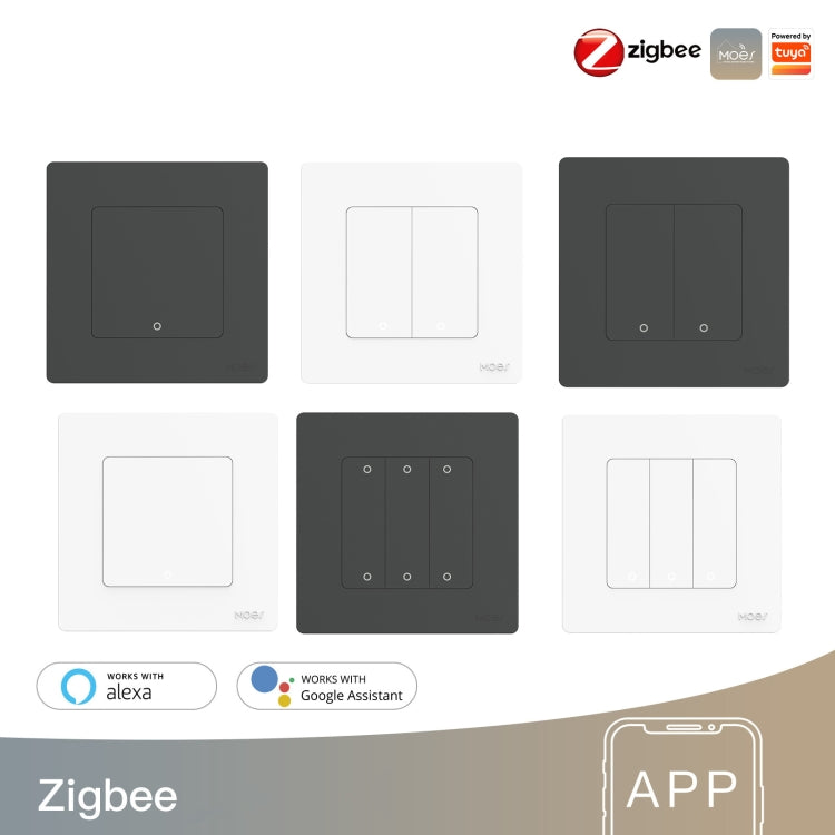 Tuya ZigBee Smart Single-fire Zero-fire Sharing Timing Voice Wall Switch EU Plug, Style: 4 Ways (Gray Scene Casual Post) - Consumer Electronics by buy2fix | Online Shopping UK | buy2fix