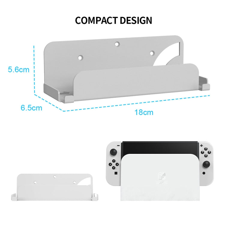 For Switch OLED Game Console JYS Wall Hanging Holder Bracket(White) - Holder by JYS | Online Shopping UK | buy2fix
