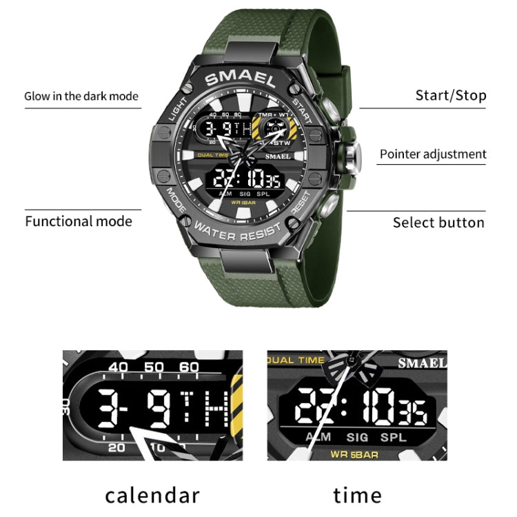 SMAEL 8066 Outdoor Electronic Sports Watch Alloy Colorful Multifunctional Men Watch(Gray) - Sport Watches by SMAEL | Online Shopping UK | buy2fix