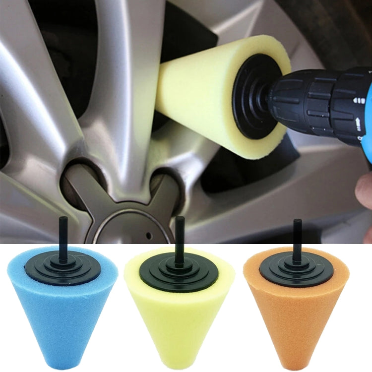 Car Cone 3 inch Polishing Sponge Waxing Sponge Wheel(Blue) - In Car by buy2fix | Online Shopping UK | buy2fix