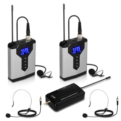 Q6 1 Drag 2 Wireless Lavalier Head Wear USB Computer Recording Microphone Live Phone SLR Lavalier Microphone - Consumer Electronics by buy2fix | Online Shopping UK | buy2fix