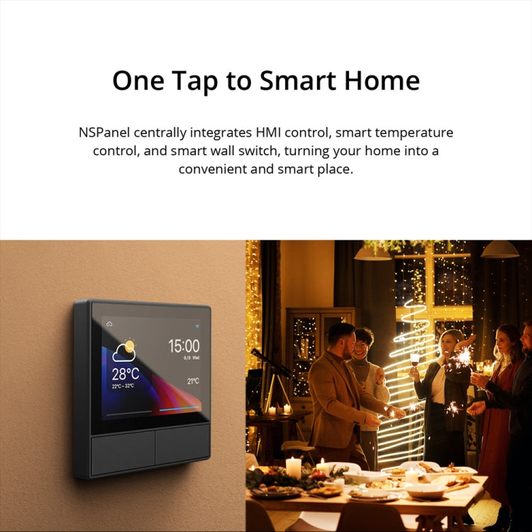 Sonoff NSPanel WiFi Smart Scene Switch Thermostat Temperature All-in-One Control Touch Screen, EU Plug(Black) - Smart Switch by Sonoff | Online Shopping UK | buy2fix