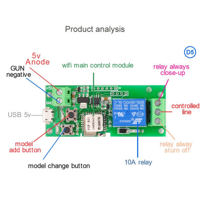 2pcs Sonoff Single Channel WiFi Wireless Remote Timing Smart Switch Relay Module Works, Model: 5V - Consumer Electronics by Sonoff | Online Shopping UK | buy2fix