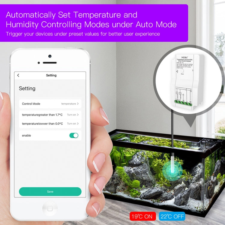 WiFi Switch Module+Temperature and Humidity Probe Tuya Dual-way Temperature and Humidity Switch Timer Smart Switch - Consumer Electronics by buy2fix | Online Shopping UK | buy2fix