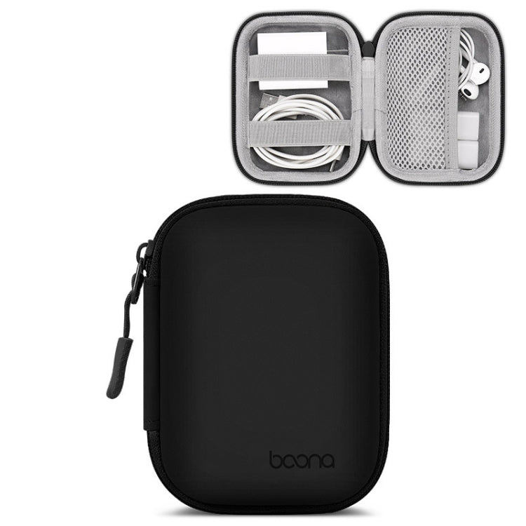 Baona BN-F003 Leather Digital Headphone Cable U Disk Storage Bag, Specification: Rectangular Black - Digital Storage Bag by Baona | Online Shopping UK | buy2fix