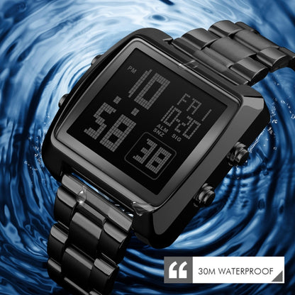 SKMEI 1369 Retro Waterproof Gold Watch Men Steel Belt Luminous Square Watch(Rose Gold) - Metal Strap Watches by SKMEI | Online Shopping UK | buy2fix