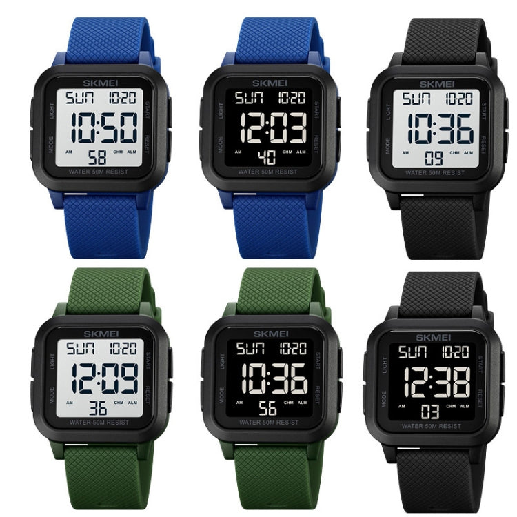 SKMEI 1894 Square Sports Waterproof Student Simple Multifunctional Luminous Watch(Army Green White Machine) - Sport Watches by SKMEI | Online Shopping UK | buy2fix