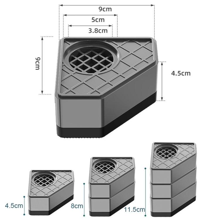 4pcs Three-layer BS-XYJJD Household Washing Machine Refrigerator Non-slip Shock-absorbing Floor Mat - Washing Machines & Parts by buy2fix | Online Shopping UK | buy2fix