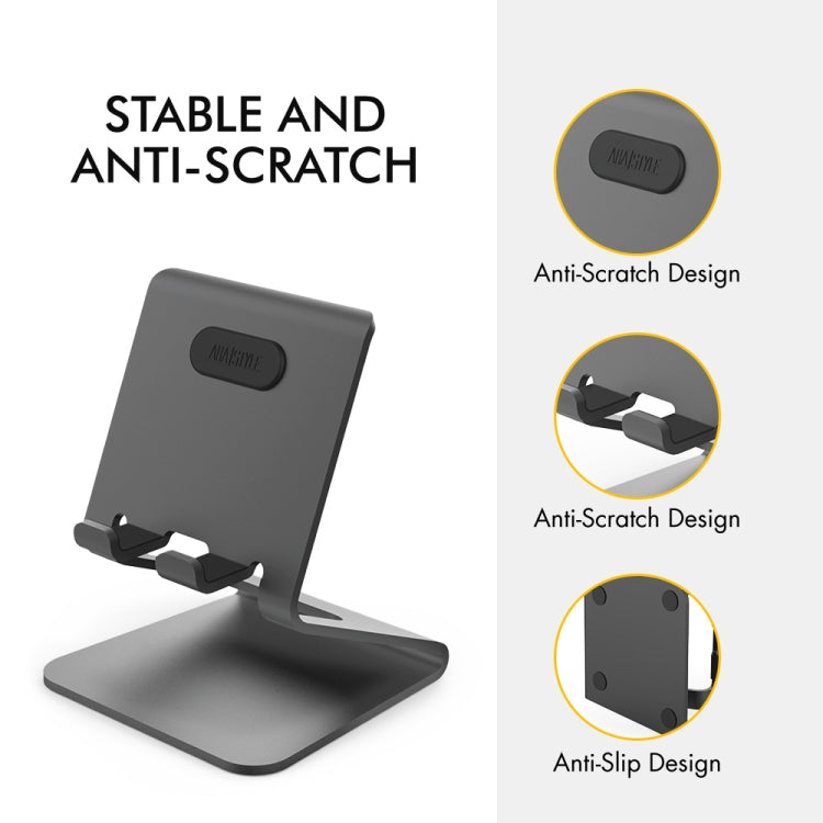 AhaStyle ST02 Mobile Phone Aluminum Alloy Fixed Bracket Storage Charging Base(Black) - Desktop Holder by AhaStyle | Online Shopping UK | buy2fix