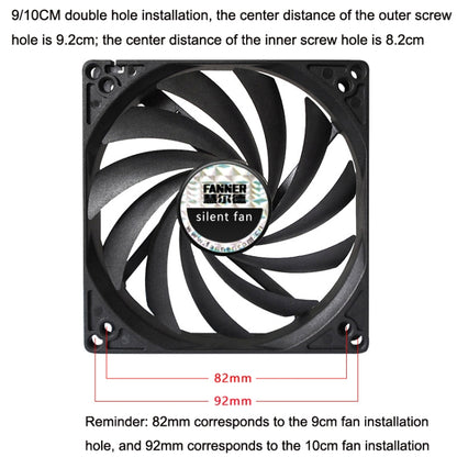 FANNER Ice Soul F10015 Desktop Computer Radiator PWM Intelligent Speed Regulation Ultra-thin Chassis Fan(Black) - Fan Cooling by FANNER | Online Shopping UK | buy2fix