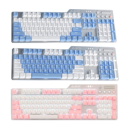 Ajazz AK35I 110 Keys White Light Backlight PBT Keycap Wired Mechanical Keyboard Green Shaft (Blue White) - Wired Keyboard by Ajazz | Online Shopping UK | buy2fix