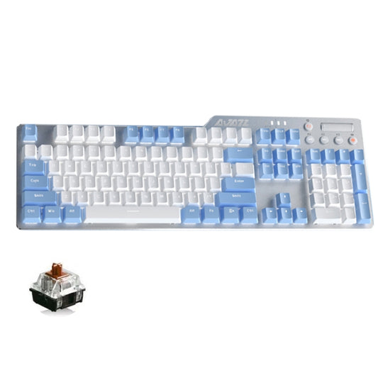 Ajazz AK35I 110 Keys White Light Backlight PBT Keycap Wired Mechanical Keyboard Tea Shaft (Blue White) - Wired Keyboard by Ajazz | Online Shopping UK | buy2fix