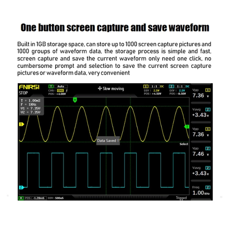 FNIRSI 1014D 2 in 1 Dual-channel 100M Bandwidth Digital Oscilloscope 1GS Sampling Signal Generator, US Plug -  by FNIRSI | Online Shopping UK | buy2fix