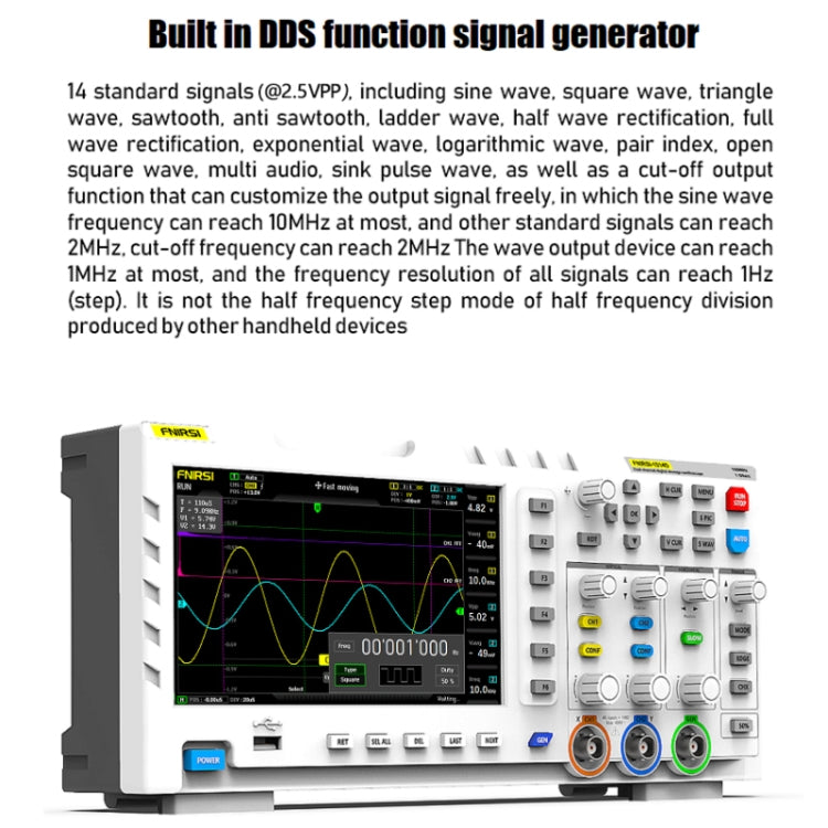 FNIRSI 1014D 2 in 1 Dual-channel 100M Bandwidth Digital Oscilloscope 1GS Sampling Signal Generator, US Plug - Digital Multimeter by FNIRSI | Online Shopping UK | buy2fix