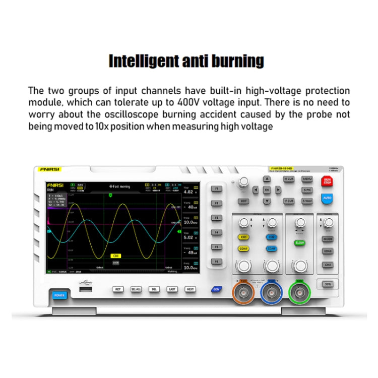 FNIRSI 1014D 2 in 1 Dual-channel 100M Bandwidth Digital Oscilloscope 1GS Sampling Signal Generator, US Plug - Digital Multimeter by FNIRSI | Online Shopping UK | buy2fix