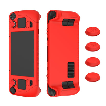 For Steam Deck Game Controller Soft Silicone Protective Cover Case With 4pcs Key Cap(Red) - Accessories by buy2fix | Online Shopping UK | buy2fix