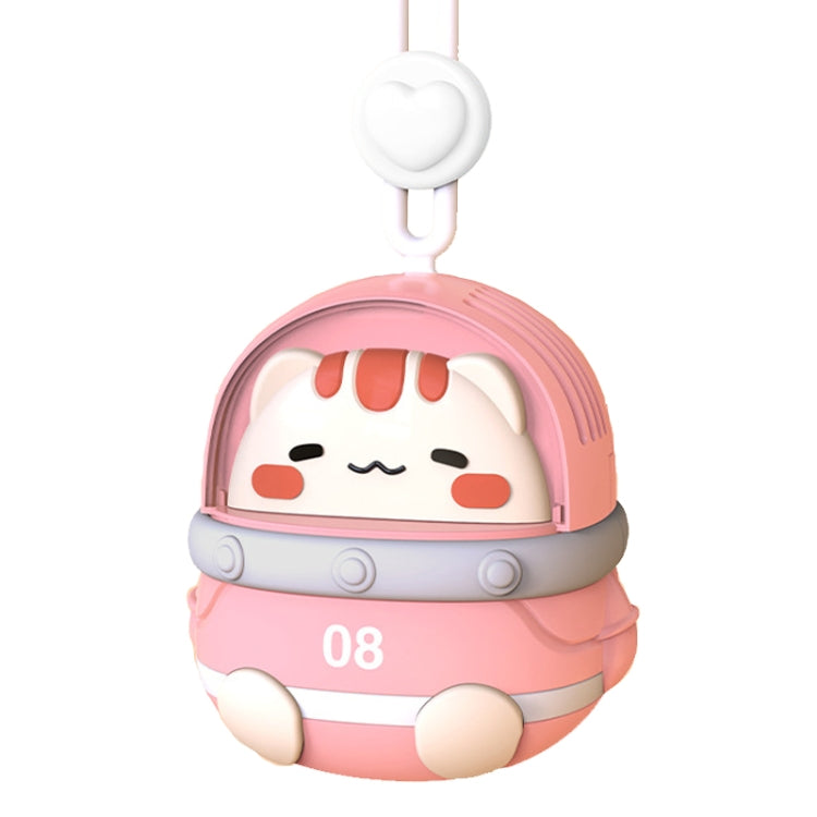 CS1327 Small USB Charging Cartoon Hanging Neck Fan Portable Leafless Silent Mini Fan(Cat) - Electric Fans by buy2fix | Online Shopping UK | buy2fix