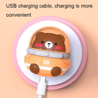CS1327 Small USB Charging Cartoon Hanging Neck Fan Portable Leafless Silent Mini Fan(Pig) - Electric Fans by buy2fix | Online Shopping UK | buy2fix