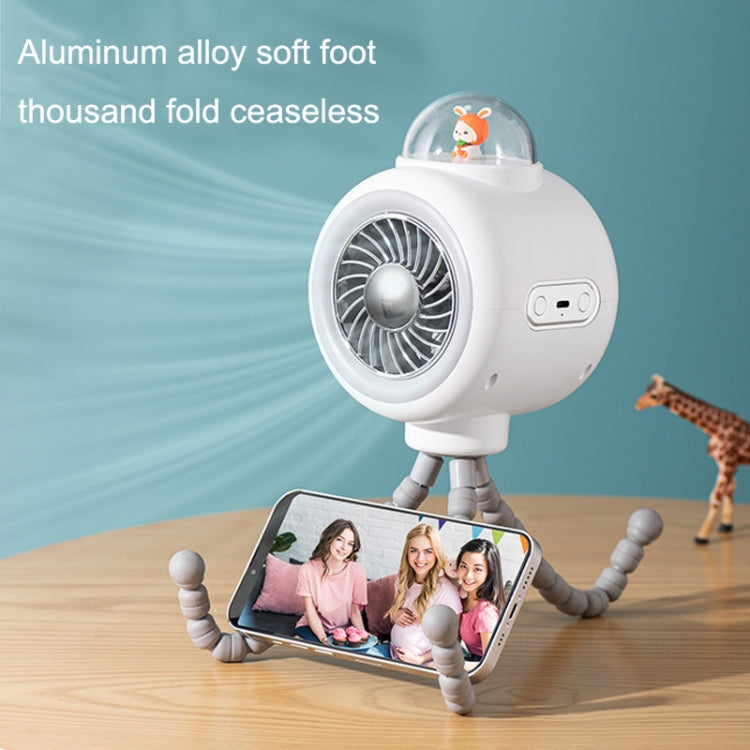 Baby Stroller Fan Home Mute Outdoor Cooling Portable Rabbit Octopus Fan With Shake Head (White) - Electric Fans by buy2fix | Online Shopping UK | buy2fix