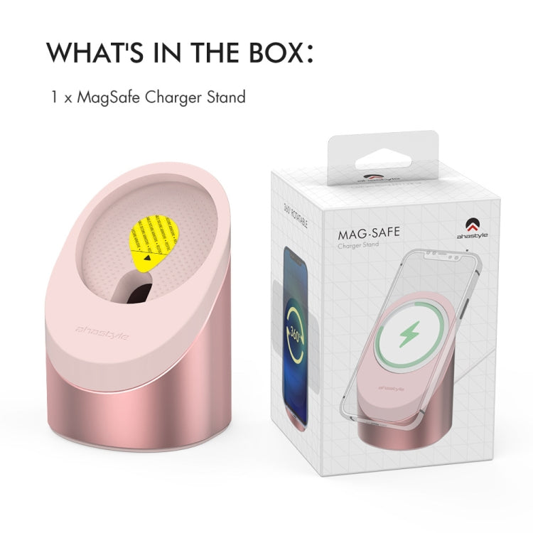 For iPhone12/13/14 Series AhaStyle PT134 Magnetic Charging Stand(Pink) - Desktop Holder by AhaStyle | Online Shopping UK | buy2fix
