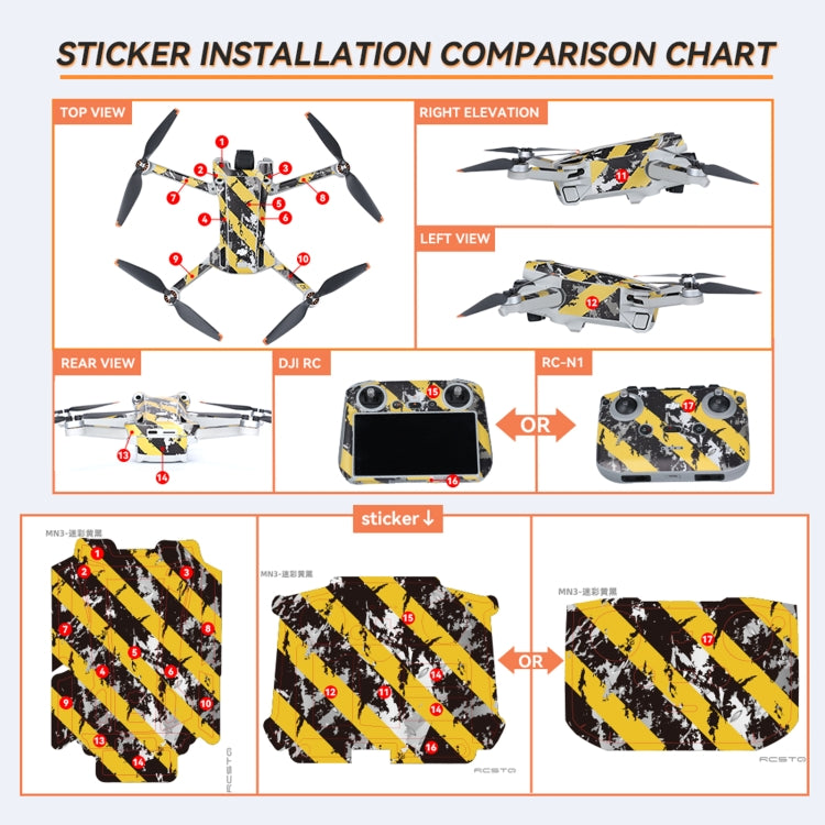 For DJI Mini 3 Pro Remote Control Body Sticker ,Spec: RC With Screen(Camouflage) - Stickers by RCSTQ | Online Shopping UK | buy2fix