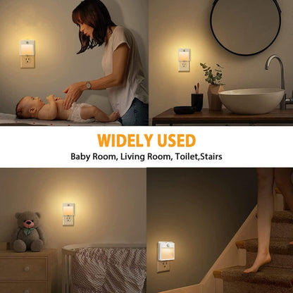 NL2101 Motion Sensor LED Night Light AC Plug Dimming Sleep Lights,Spec: Warm White US Plug - Sensor LED Lights by buy2fix | Online Shopping UK | buy2fix