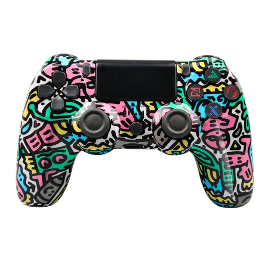For PS4 Wireless Bluetooth Game Controller With Light Strip Dual Vibration Game Handle(Letter) - Gamepads by buy2fix | Online Shopping UK | buy2fix
