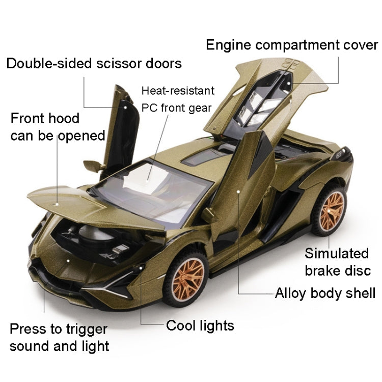 1:32 Simulation Sound Light Children Alloy Sports Car Model Boy Car Toy(Black) - Model Toys by buy2fix | Online Shopping UK | buy2fix