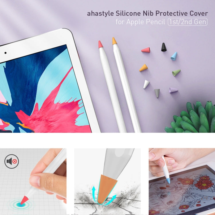 For Apple Pencil 1 / 2 AhaStyle PT107 40pcs Silicone Tip Protective Case(Women Style) - Pencil Accessories by AhaStyle | Online Shopping UK | buy2fix