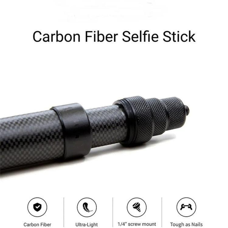3m Carbon Fiber Extended Monopod Invisible Selfie Stick For Insta360  / DJI Action / GoPro / Xiao Yi Sports Camera - Extendable Pole by buy2fix | Online Shopping UK | buy2fix