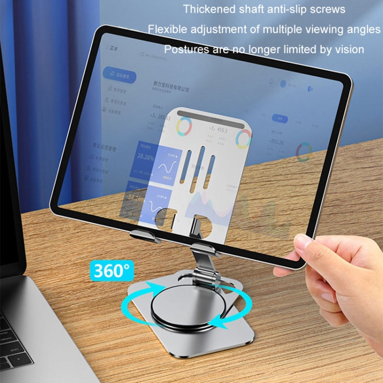 Desktop 360-degree Rotating Foldable Mobile Phone Holder, Color: Metal Gray - Desktop Holder by buy2fix | Online Shopping UK | buy2fix
