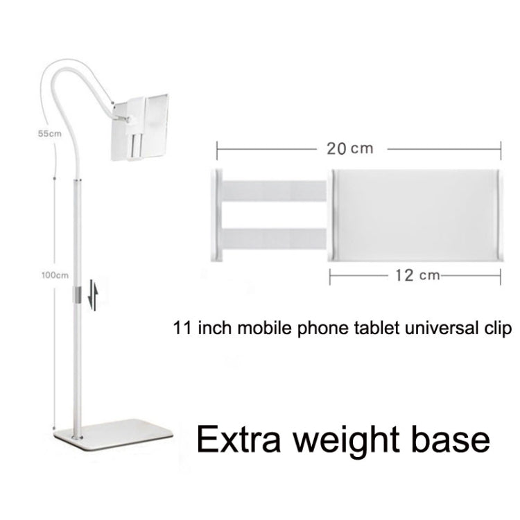 155cm Mobile Phone Tablet Live Broadcast Bedside Lifting Bracket Telescopic Floor Stand (White) - Lazy Bracket by buy2fix | Online Shopping UK | buy2fix