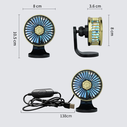 F210 Dual-Engine Car Air Outlet Base Dual-Purpose USB Fan(Gold) - Heating & Fans by buy2fix | Online Shopping UK | buy2fix